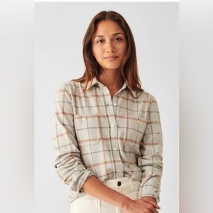 Faherty Legend Sweater Shirt - Size XS - Color - Open Tundra Windowpane